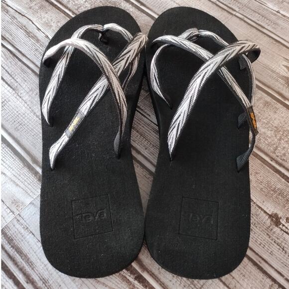 Teva EUC Olowahu Black Strappy Flip-Flops Sandals Women's 9 #6840 - Picture 4 of 7